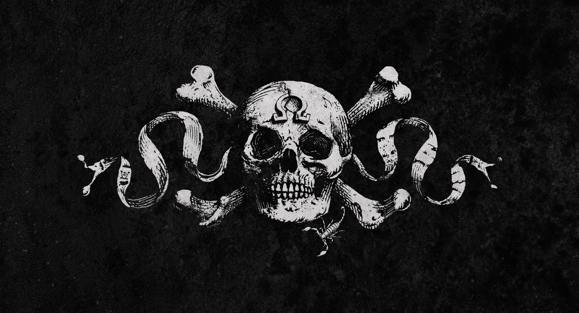 Crâne Omega version gravée, 2025. Créé pour Mayhem « Liturgie de la Mort »